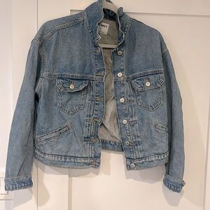 Light wash cropped jean jacket